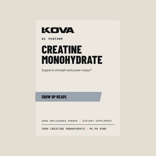 Kova Perform Creatine Monohydrate label